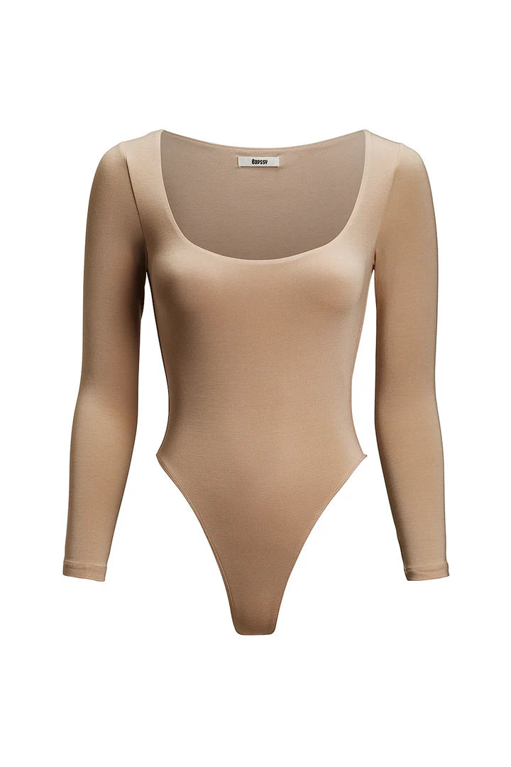 Bodysuit U-neck mocha