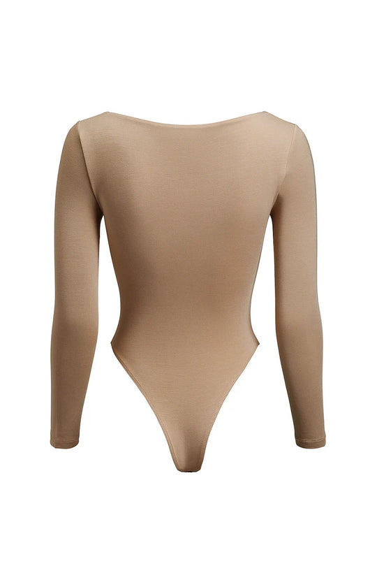 Bodysuit U-neck mocha