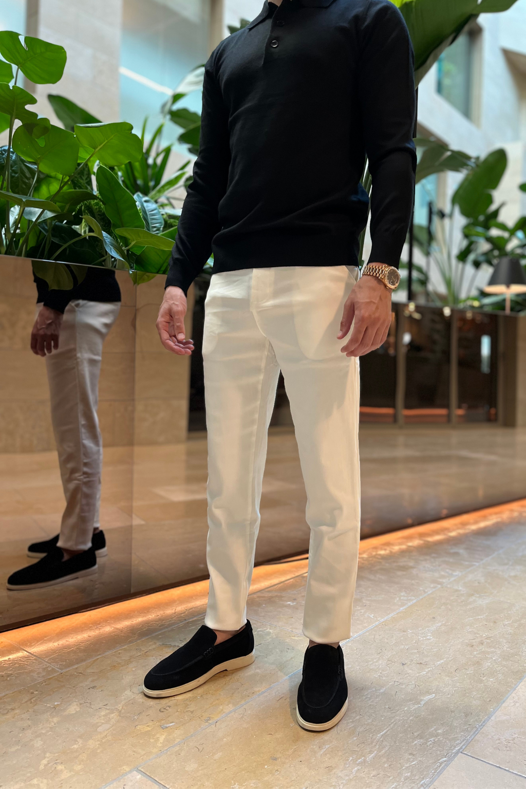 Milan Stretch Pantalon (Slim fit) - White