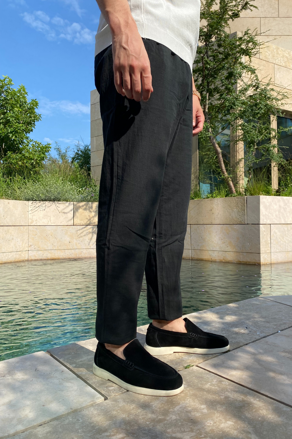 Vento trousers (Linnen look) - Black