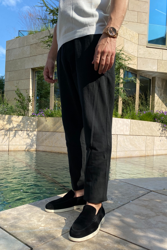 Vento trousers (Linnen look) - Black