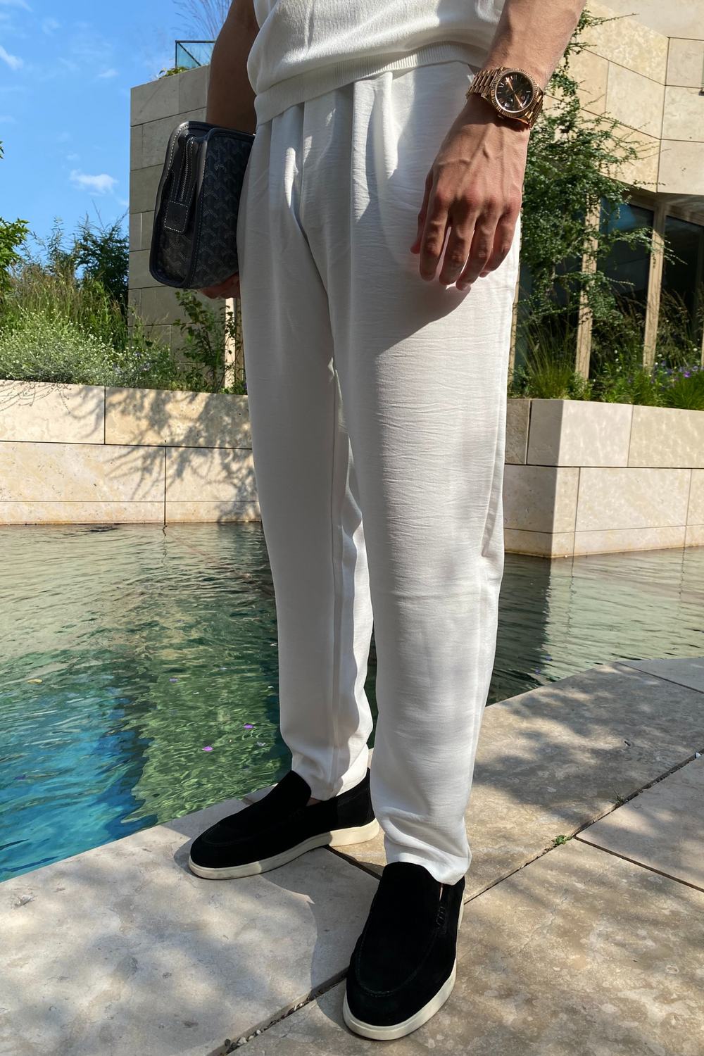 Vento trousers (Linnen look) - White