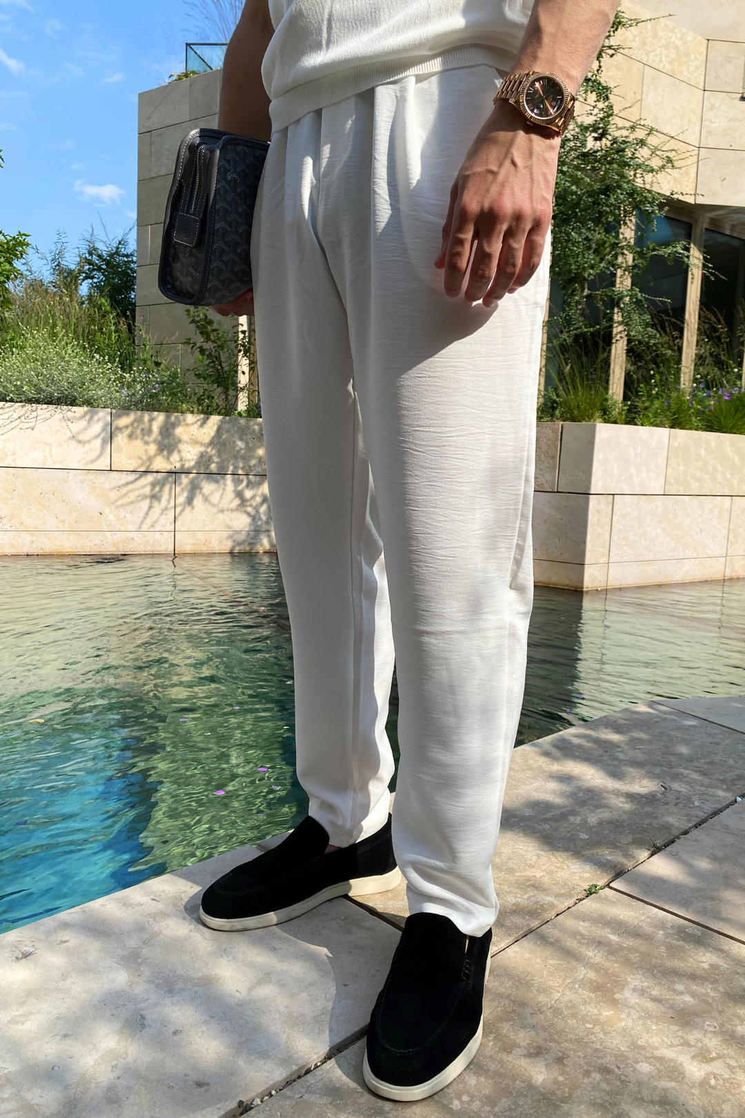 Vento trousers (Linnen look) - White