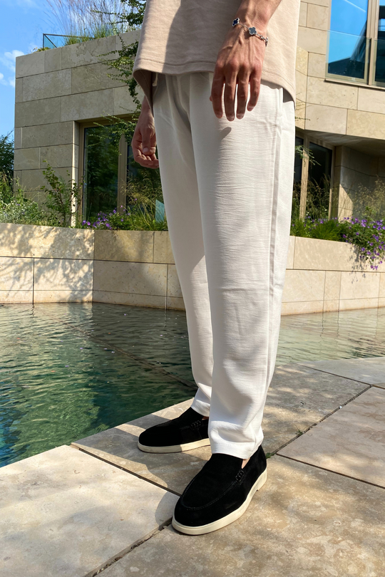 Vento trousers (Linnen look) - White