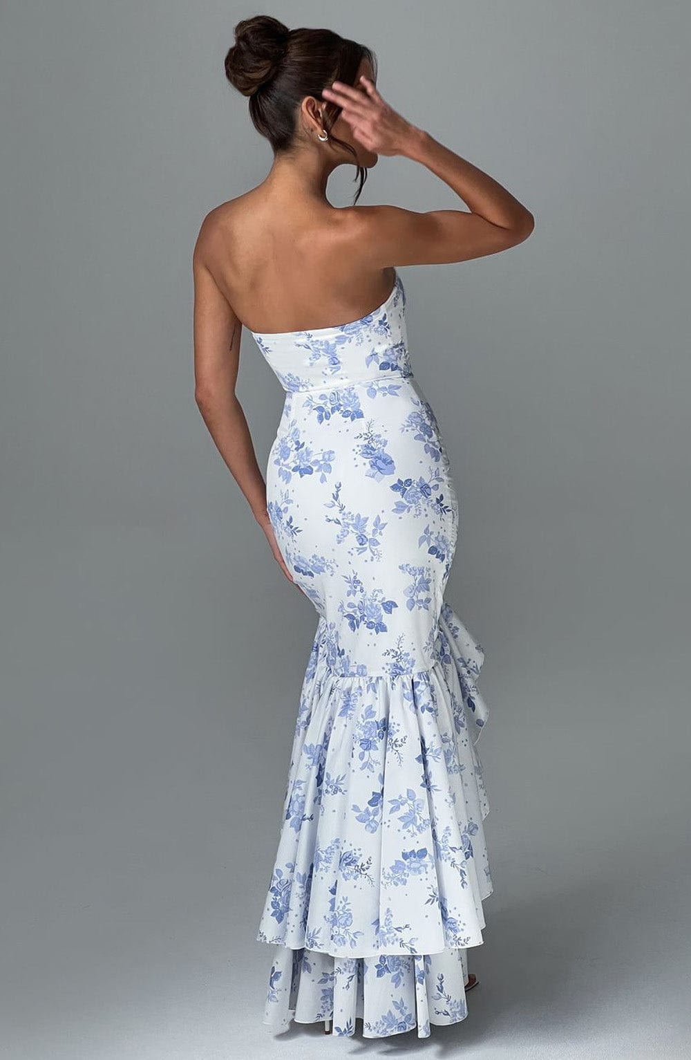 Angelina Maxi Dress - Blue Floral Print