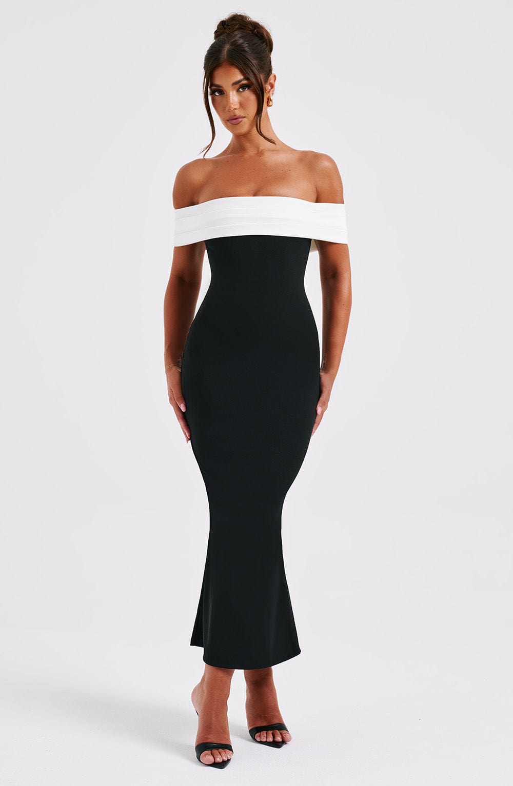 Bex Midi Dress - Black/White