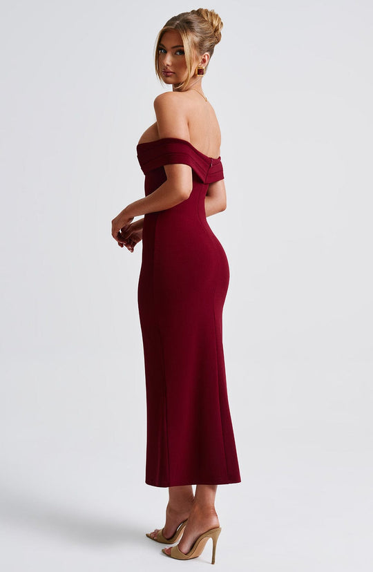 Bex Midi Dress - Burgundy