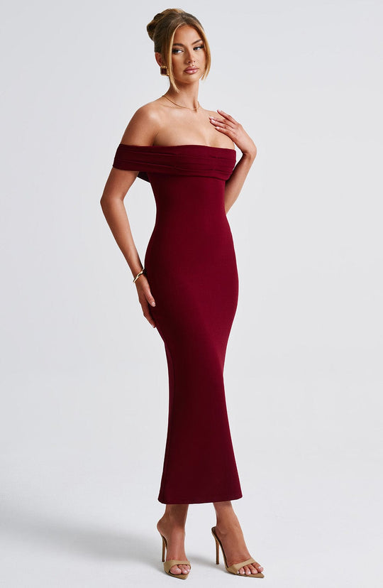 Bex Midi Dress - Burgundy