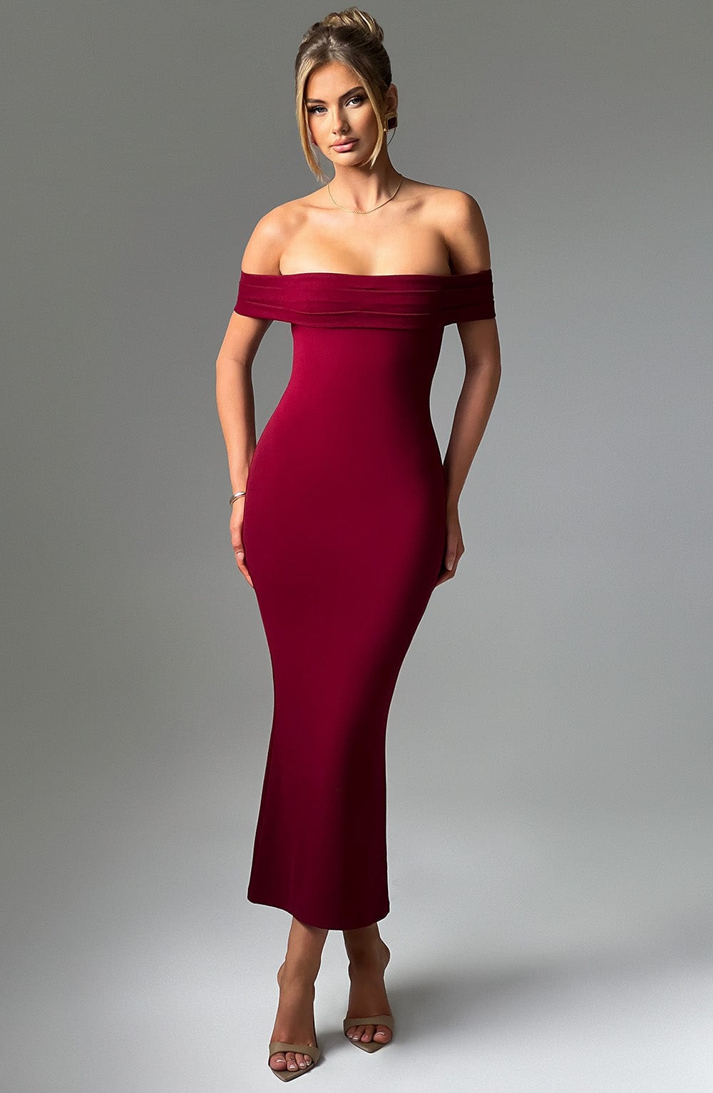 Bex Midi Dress - Burgundy