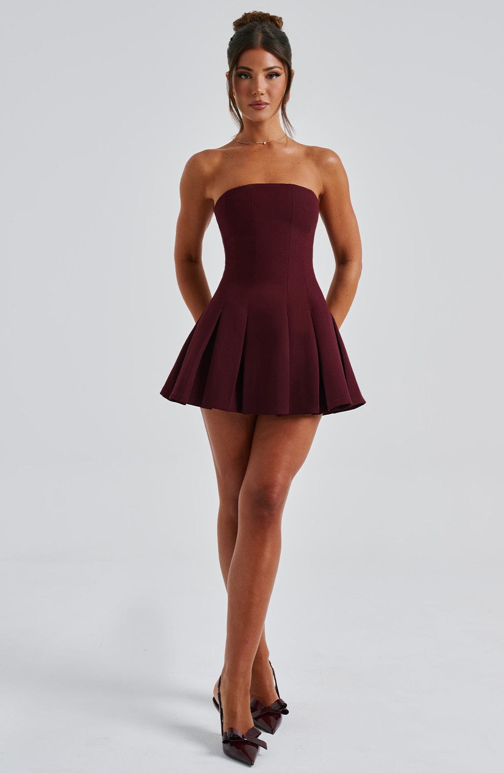 Bryony Mini Dress - Cherry Lacquer