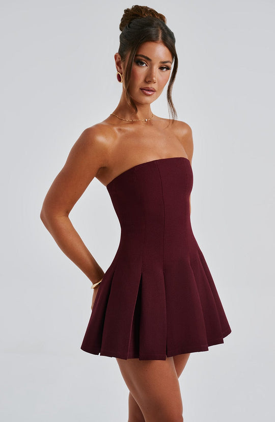 Bryony Mini Dress - Cherry Lacquer