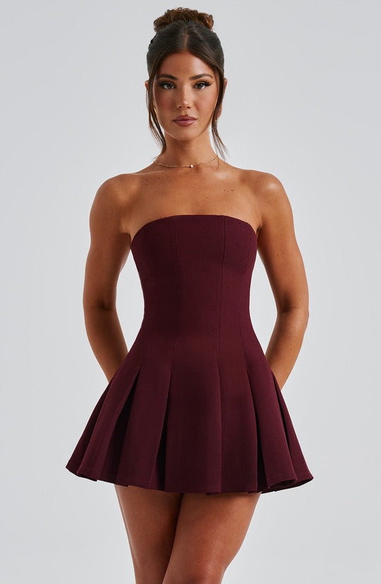 Bryony Mini Dress - Cherry Lacquer