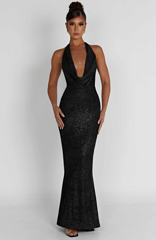 Chrishelle Maxi Dress - Black Sparkle