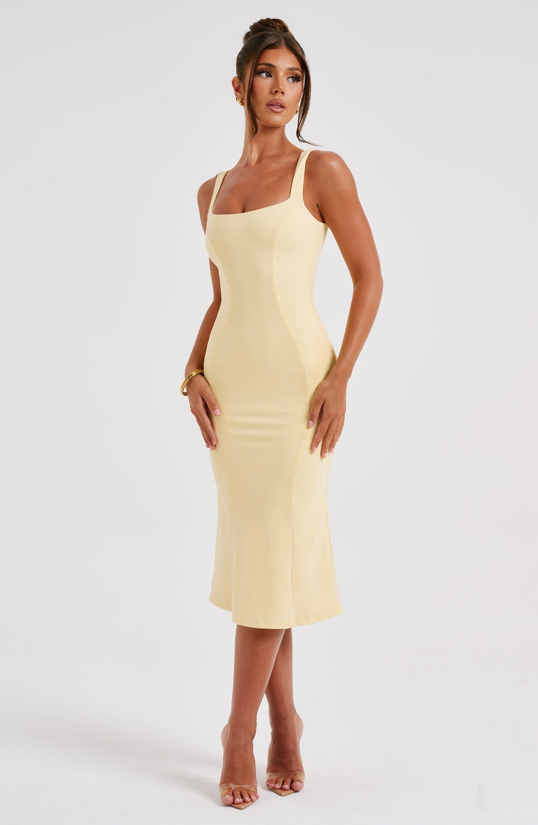 Elaine Midi Dress - Lemon