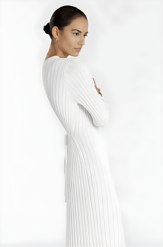 Long-Sleeved Knitted Maxi Dress